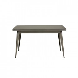 Table Tolix 55 carrée métal gris lasure verni brillant 2