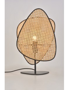 Lampe Screen de Market set à poser base en métal peint avec 2 écrans en cannage pour abat jour. 2