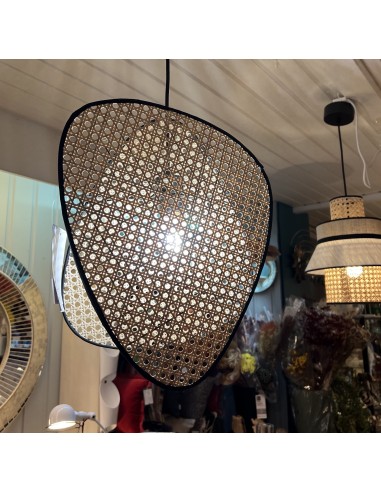 Suspension Screen XS Market Set en métal peint et 2 écrans en cannage naturel.