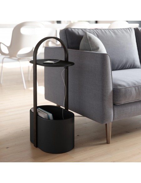 Tablette d'appoint bout de canapé en noyer et métal bellwood Umbra Design