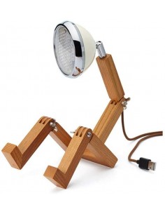 Piffany Mini Mr. Wattson USB Lampe de table à LED, design scandinave bois de frêne - Vintage blanc