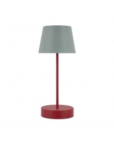 Lampe USB rechargeable portable Oscar Cosy Remember rouge et gris bleuté pour intérieur ou extérieur