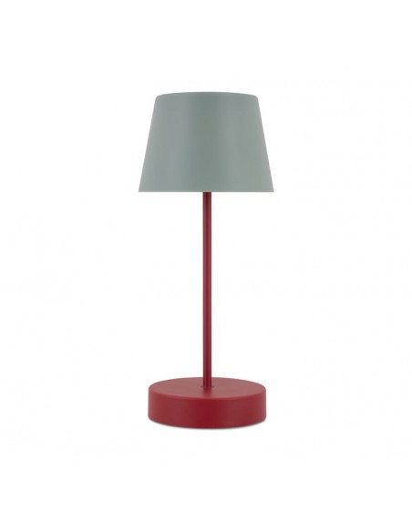 Lampe USB rechargeable portable Oscar Cosy Remember rouge et gris bleuté pour intérieur ou extérieur