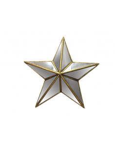 Miroir déco étoile 10 facettes doré - miroir décoratif étoilé 35 cm