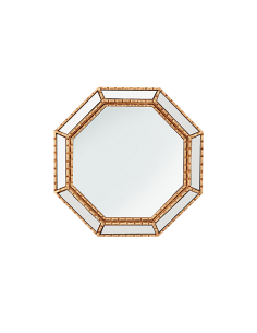 Miroir vénitien hexagonal 24 cm doré - Décoratif et pratique.