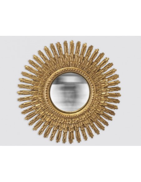 Miroir déco soleil doré 30 cm - Décoratif et pratique
