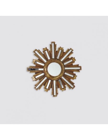 Miroir déco rond soleil multifacettes 25 cm - Décoratif et pratique