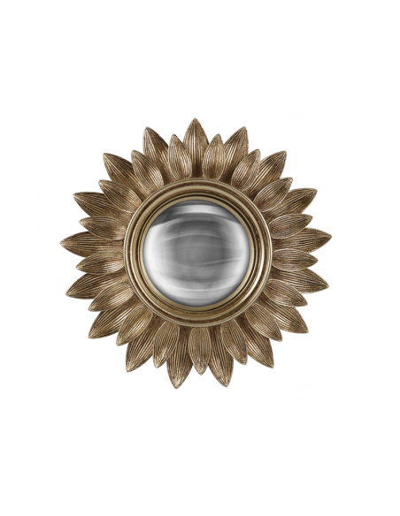 Miroir déco rond feuilles doré incurvé 20 cm - Décoratif et pratique Miroir déco rond feuilles doré incurvé 20 cm - Décoratif et pratique
