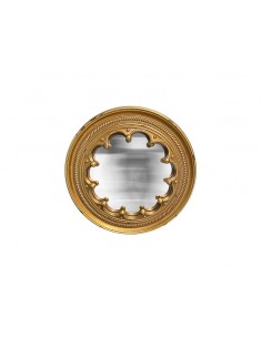 Miroir déco rond couronne doré incurvé 20 cm - Décoratif et pratique