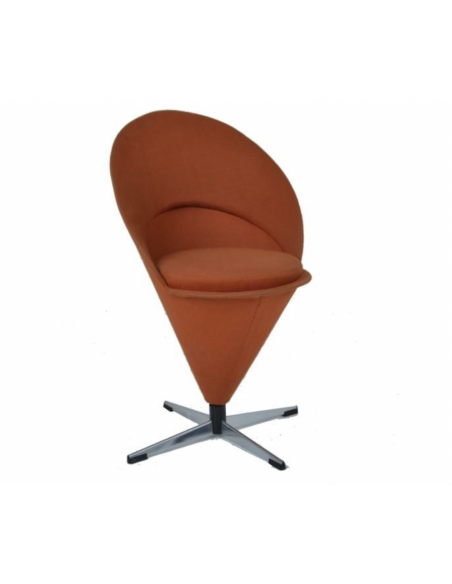 Fauteuil Cone chair Verner Panton orange - chaise vintage à chiner - design authentique