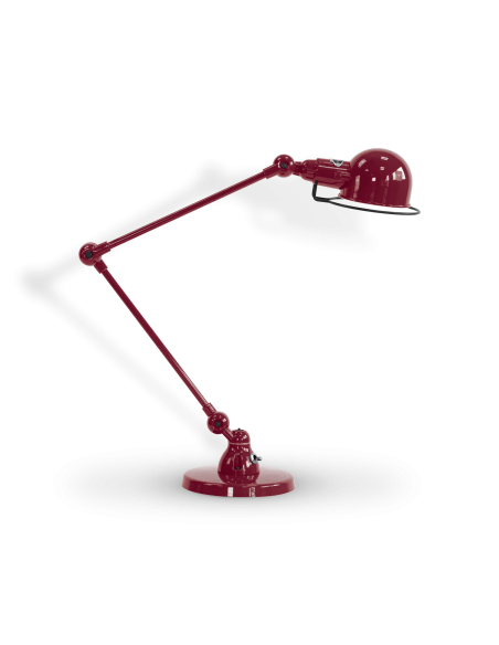 Lampe Jieldé signal bourgogne de bureau ou table 2 bras 30cm