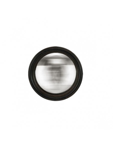 Grand miroir déco rond noir patiné 23 cm - Décoratif et pratique