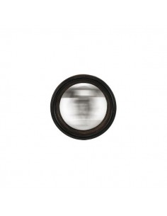 Beau miroir déco rond patiné bois noir 19 cm - Décoratif et pratique