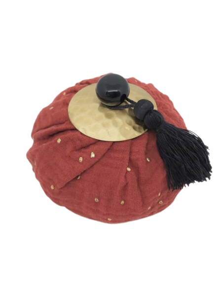 Aumônière parfumée Touches d'Or Cuir Mandarine Autour du Parfum