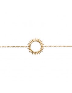 Bracelet soleil plaqué or ciselé