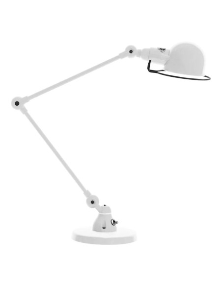 Lampe Jieldé signal 2 bras 30cm blanc brillant - idéal pour bureau ou petite table - Design JLD - Made in France