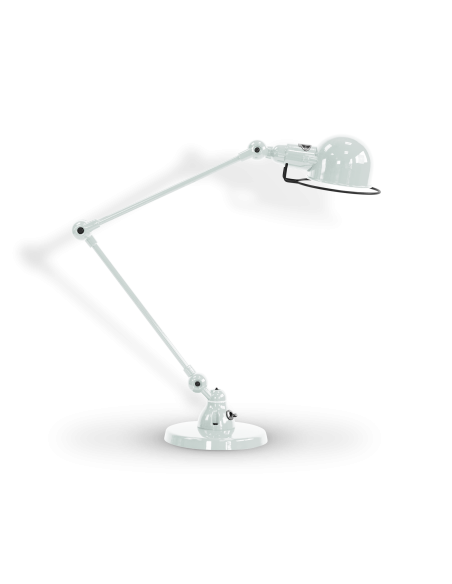 Lampe Jieldé signal 2 bras 30cm blanc brillant - idéal pour bureau ou petite table - Design JLD - Made in France