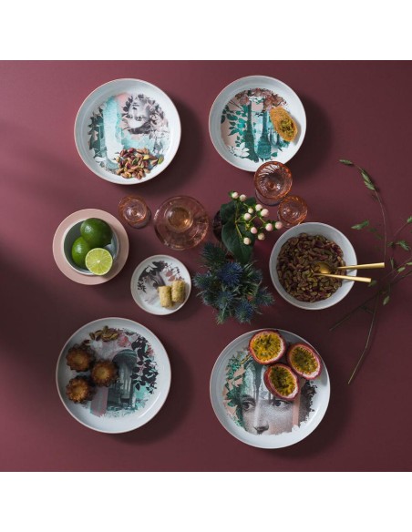 Service de vaisselle empilable vase Ibride Qing Rose Alhambra - pour 4 personnes