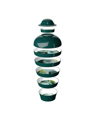 Service de vaisselle empilable vase Ibride Qing River - pour 4 personnes