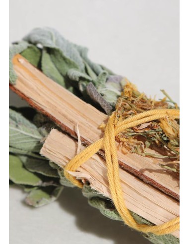 Bouquet du Cerf Totem Nature - Encens naturel - Sauge Millepertuis et Bois de cèdre pour fumigation