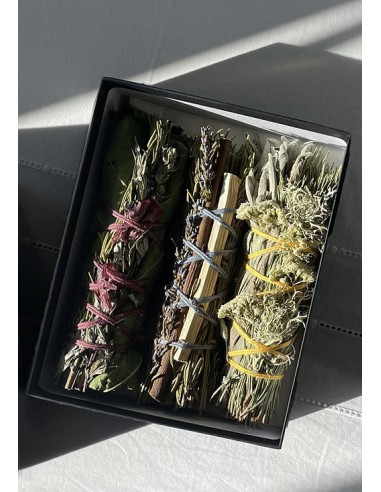 Coffret de 3 bouquets "Éveil" : Bouquets du lièvre, de la Chouette et du Loup - Totem Nature - Encens naturel
