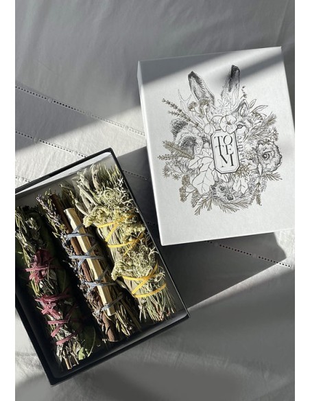 Coffret de bouquets Éveil : Bouquets du lièvre, de la Chouette et du Loup - Totem Nature - Encens naturel