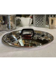 Couvercle Mauviel inox M'URBAN 3 20 cm avec bouton en onyx noir brillant pour gamme M'URBAN3 et M'COOK