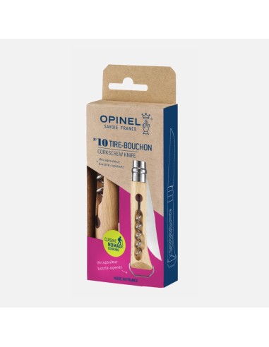 Couteau Opinel double usage Tire-Bouchon et Décapsuleur n°10