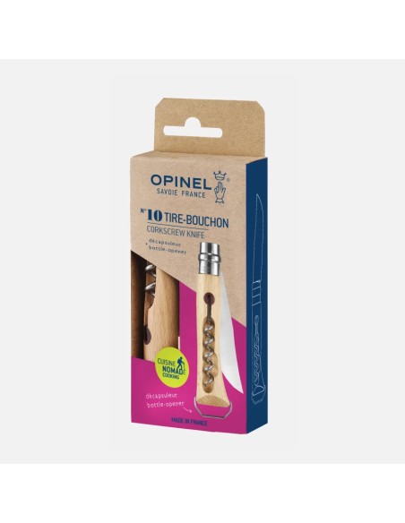 Couteau Opinel double usage Tire-Bouchon et Décapsuleur n°10