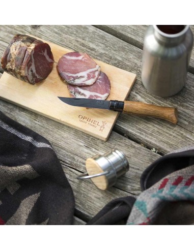Couteau Opinel N°08 Chêne Black - lame noir mat
