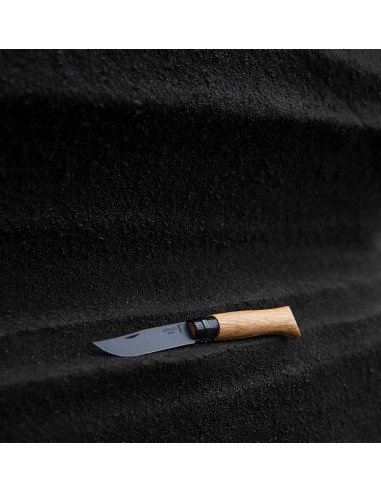 Couteau Opinel N°08 Chêne Black - lame noir mat