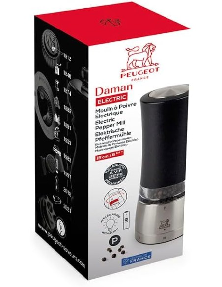 Peugeot Moulin à poivre électrique Daman u'Select 16 cm en aluminium