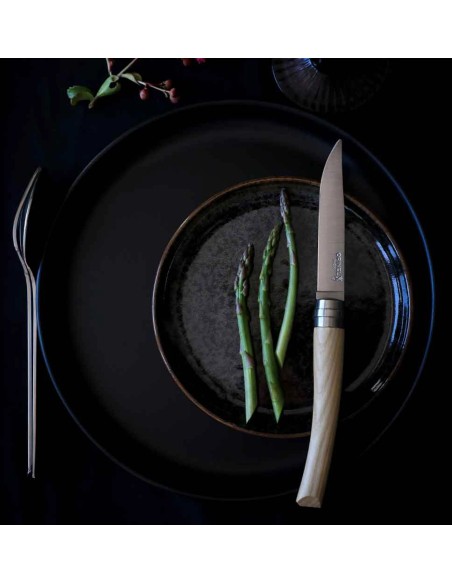 Coffret Table Chic Frêne Opinel - service de 4 couteaux à la silhouette élégante, classique et moderne