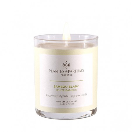 Bougie Bambou blanc180g par Plantes et Parfums de Provence
