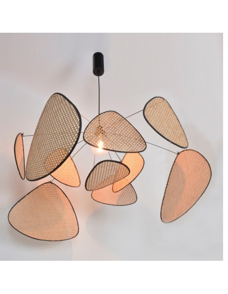 Suspension lumineuse SCREEN XL en cannage Market Set Suspension lumineuse SCREEN XL en cannage Market Set