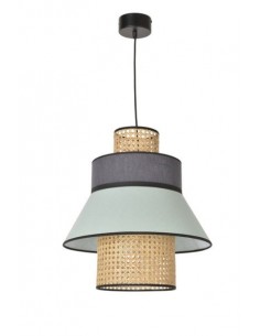 Suspension lumineuse SINGAPOUR MI amande et anthracite Market Set