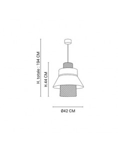 Suspension lumineuse SINGAPOUR MI amande et anthracite Market Set 2