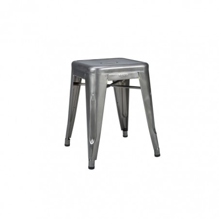 Tabouret Tolix H 45cm métal brut vernis brillant Tabouret Tolix H 45cm métal brut vernis brillant