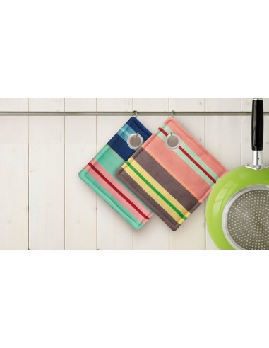 Maniques de cuisine à rayures