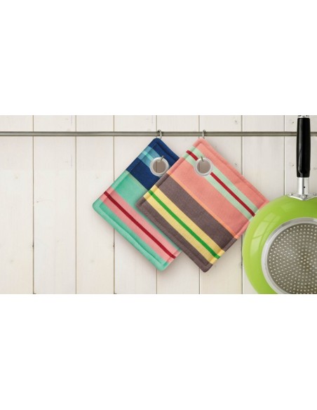 Maniques de cuisine à rayures