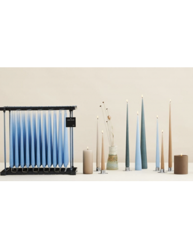 Bougie Ester et Erik Cierge Conique Keglelys 34cm - argent mat