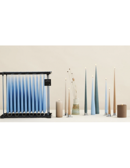 Bougie Ester et Erik Cierge Conique Keglelys 34cm - Bleu