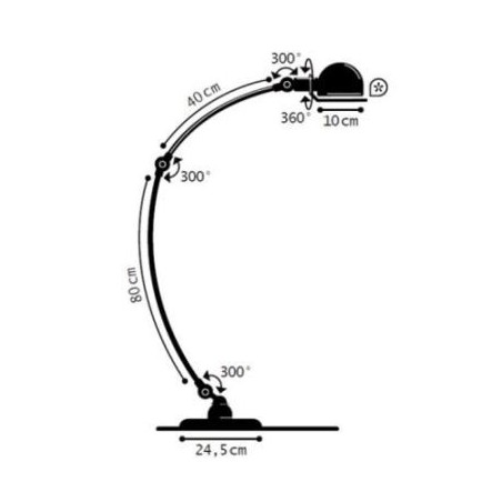 Lampadaire Jieldé Signal SIC843 2 bras en courbe blanc brillant