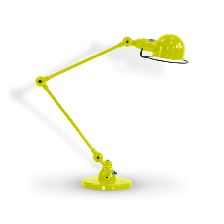 Lampe Jieldé signal de bureau ou table 2 bras 30cm jaune soufre - Design JLD - Made in France