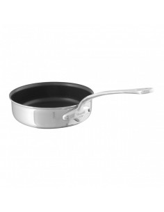 Plat à sauter Mauviel collection MCOOK en inox, intérieur anti-adhésif revêtement Eclipse + bord verseur