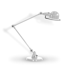 Lampe Jieldé signal 2 bras 30cm blanc brillant - idéal pour bureau ou petite table - Design JLD - Made in France 2