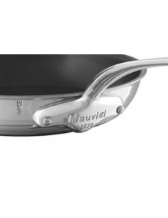 Poêle Mauviel collection M'COOK 28 cm ronde inox anti-adhérente Eclipse + monture fonte d'inox bord verseur 2