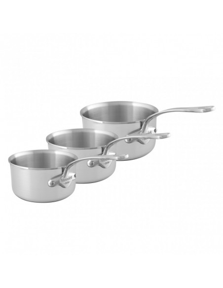 Set de 3 casseroles Mauviel inox 16cm 18cm 20cm