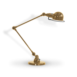 Lampe Jieldé de bureau ou table 2 bras 30cm or nacré doré brillant verni.