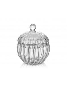 Sucrier Boule en Verre Cannelé